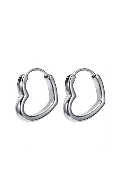 Viking Heart Design Thin Design Snap-On 316l Steel Unisex Earrings