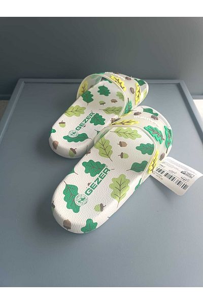 GEZER Papuci de plajă cu model cu frunze, antiderapante