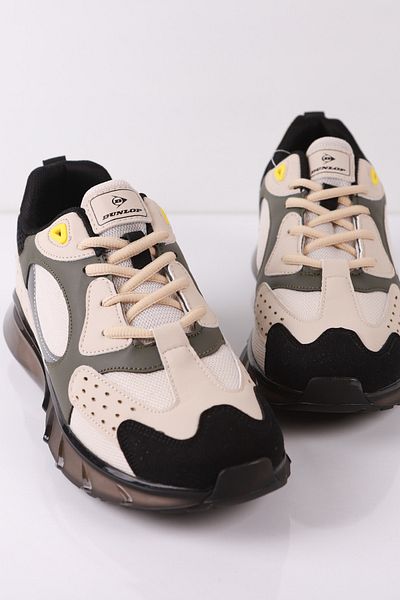 DUNLOP Black Beige Transparent Sole Unisex Sports Shoes