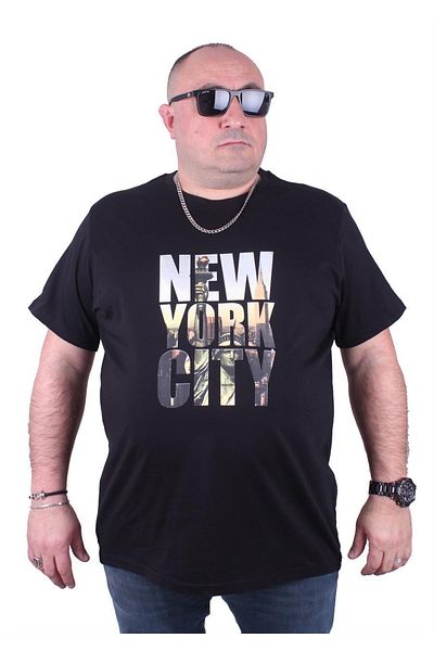 MocGrande Μπλουζάκι με λαιμόκοψη σε μεγάλο μέγεθος New York City 23125 Μαύρο