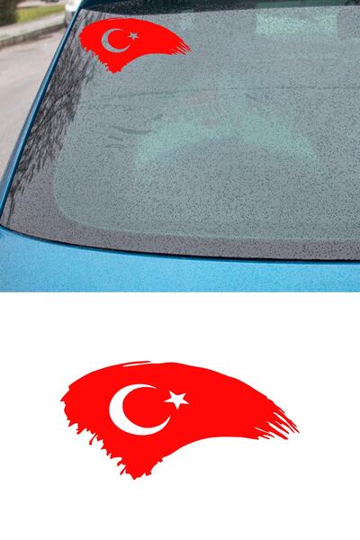 MIGNATIS ملصق غطاء زجاجي لباب السيارة بعلم تركي - ملصق سيارة - 20 سم