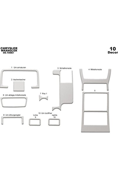meriç cockpit design ميريتش ®   كرايسلر رانجلر تراك أمامي مطلي ألومنيوم 10 قط...