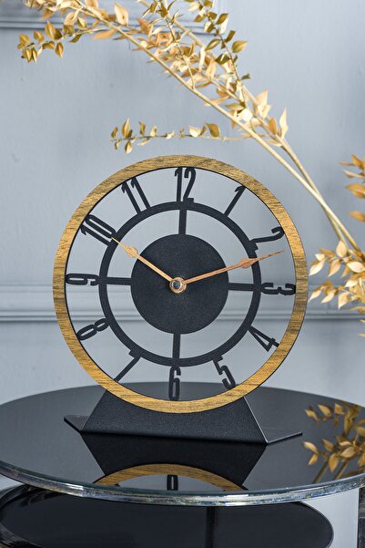 EMORES 25x23 Cm Metal Dekoratif Masa Üstü Saati