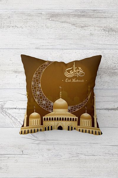 on the clouds Eid Mubarak Ramadan Crescent Mosque Μοτίβο κρυφό φερμουάρ Κάλυμμα μαξιλαριού καθίσματος Σετ μαξιλαροθήκη καθίσματος (4 τμχ)
