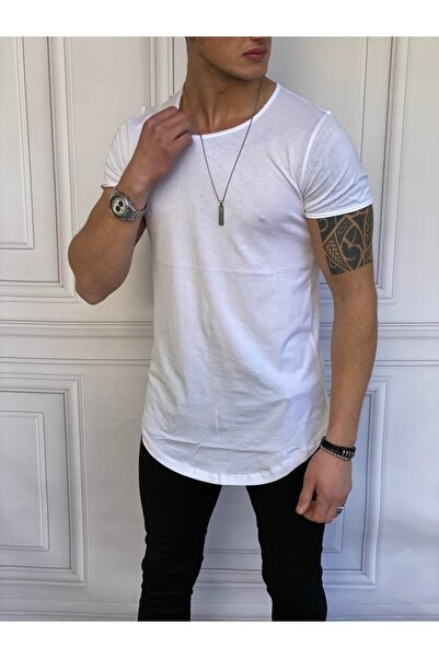 THE ONE تي شيرت أساسي بياقة متسخة للرجال بقصة بيضاوية