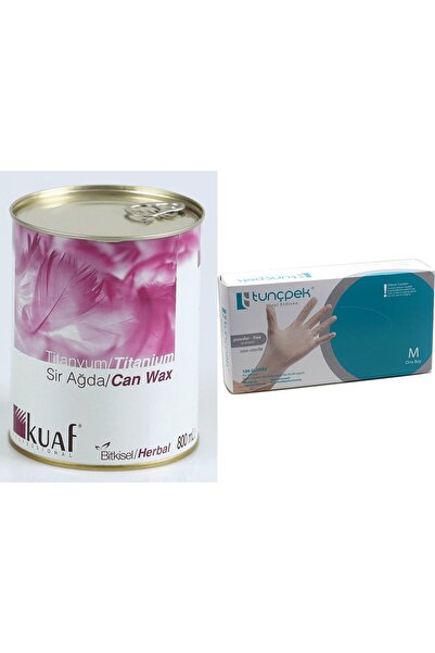Kuaf Konserve 800 Gr Sir Ağda Altın +m Beden Eldiven 100 Adet Tunçpek