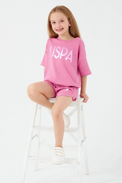 U.S. Polo Assn. طقم شورت وبدلة علوية للفتيات