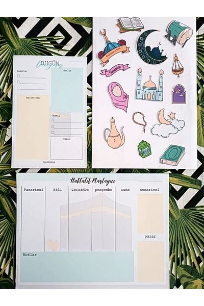EyER Shoping Set Ramadan Autocolant Set Notebook Planificator de birou