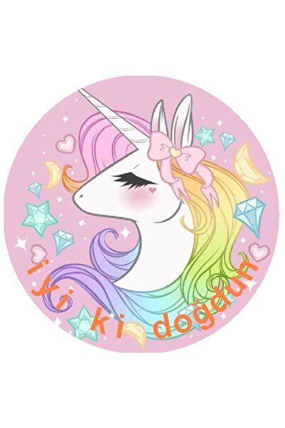 hediyehobihersey Yenilebilir Şeker Hamuru Baskı Unıcorn 1