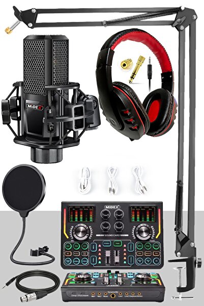 Lastvoice Midex Mx-2020 Titanium Set Efektli Ses Kartı Mikrofon Kulaklık Kayıt Canlı Yayın (PC VE TELEFON)