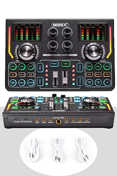 Lastvoice Midex Mx-2020 Titanium Set Efektli Ses Kartı Mikrofon Kulaklık Kayıt Canlı Yayın (PC VE TELEFON)