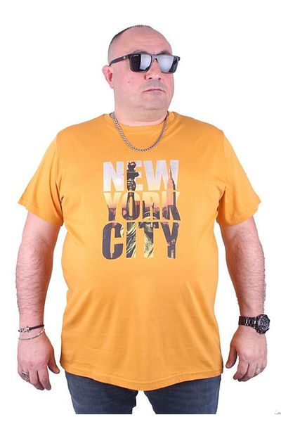 Starbattal Μπλουζάκι μουστάρδας New York City Plus Size - Crew Neck 23125