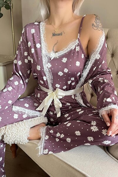 Pijamaevi Set de pijama Pegasus cu model liliac și rochie