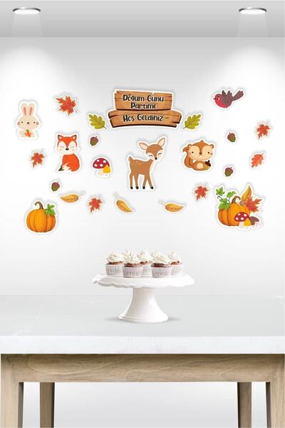 neşeli günlerim Πανό πολλαπλών τεμαχίων με θέμα τα ζώα του δάσους *χοντρό χαρτί