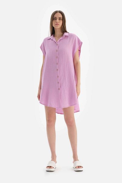 Dagi Lila Musselin-Longshirt
