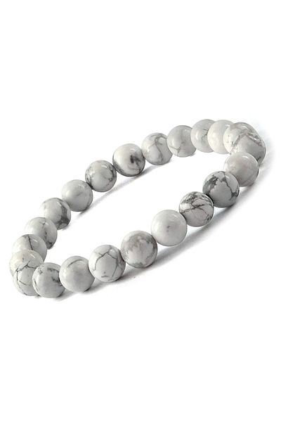 Padore Accessory سوار من الحجر الطبيعي عالي الجودة من Howlite| مصنوع يدويًا > معتمد