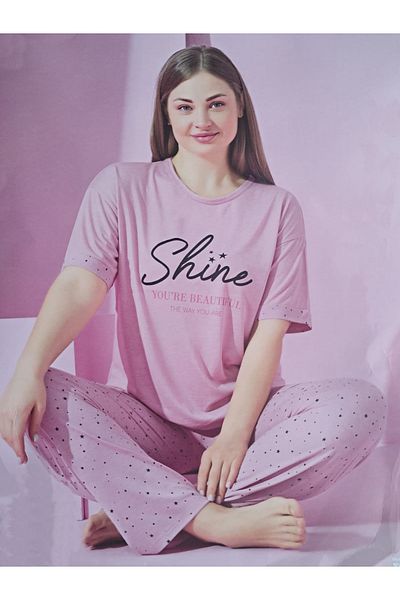 BAHHAR FASHION Women's Powder Viscose Oversize Pajamas Set