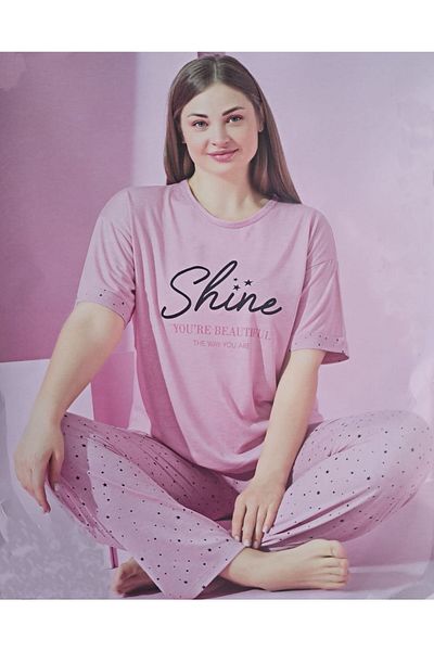 BAHHAR FASHION Women's Powder Viscose Oversize Pajamas Set