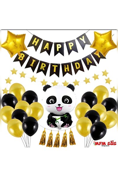 MFM Σετ γενεθλίων με μπαλόνια από αλουμινόχαρτο Party Panda