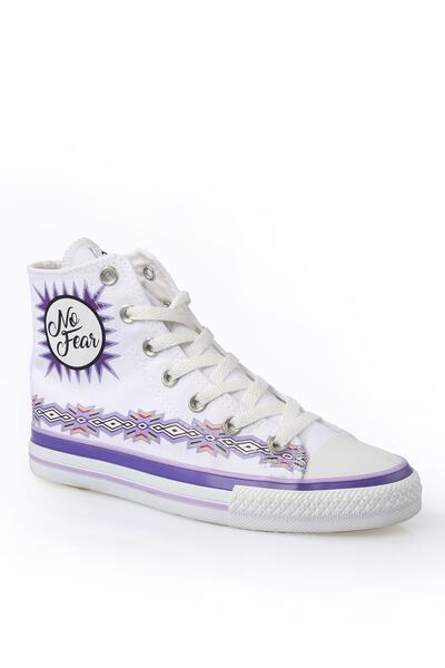 No Fear Beyaz - Mor Kadın Lifestyle Ayakkabı Nfr-1072