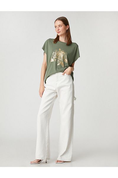 Koton T-Shirt - Khaki - Regular Fit