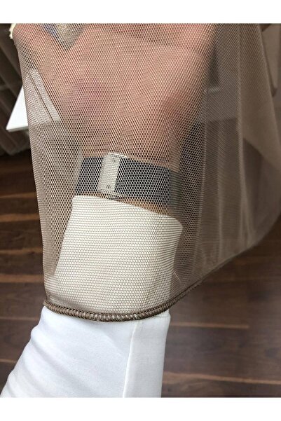 Esse Home Mink Gray Tulle Curtain Honeycomb Floor 300x260cm (1x2) Sparse Pleat Esse16444