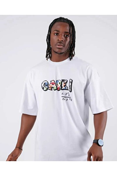 machiavelli Tricou alb supradimensionat cu imprimeu Care Chest