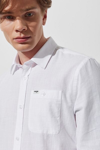 WRANGLER Regular Fit Normal Cut 100% Cotton Long Sleeve White Shirt