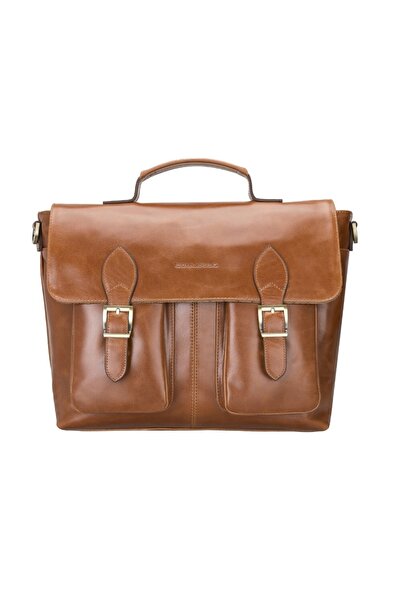 Bouletta Olympus Leather 14 Inch Laptop Bag Rst2 Tan