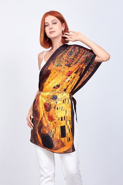 Nomads Felt Silk Scarf| Gustav Klimt The Kiss 55x180 cm| Nomads Felt