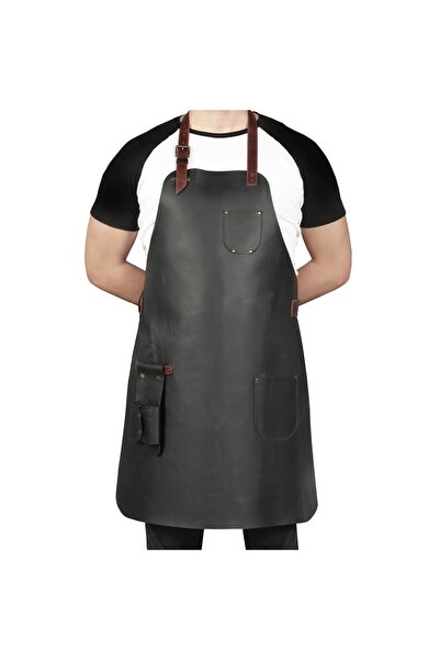 OttoAngelino Unisex Deri Pişirme Barista, Alet Cepleri İle Atölye Önlüğü