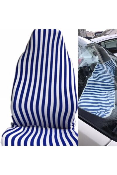 zifona Proton 416 Zebra Pratik Servis Kılıfı Ve Torpido Koruyucu Örtü Set Mavi