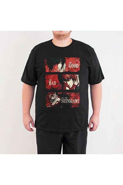 Bant Giyim Death Note 4xl - تي شيرت أسود كبير الحجم للرجال