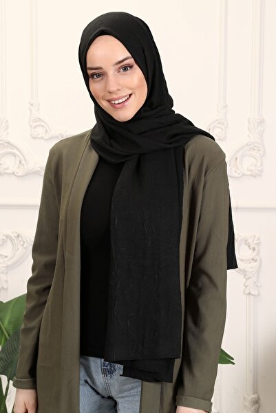 ada sanatsal Cloudy Cotton Shawl Black