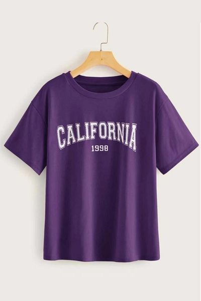 MODAGEN Ανδρικό μπλουζάκι σε μωβ California με στάμπα Oversize