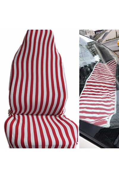 zifona Renault 12 Zebra Pratik Servis Kılıfı Ve Torpido Koruyucu Örtü Set Kırmızı