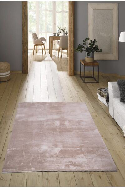 İpekyün Halı Kaymaz Taban Yumuşak Pofuduk Post Peluş Halı Vizon Rengi