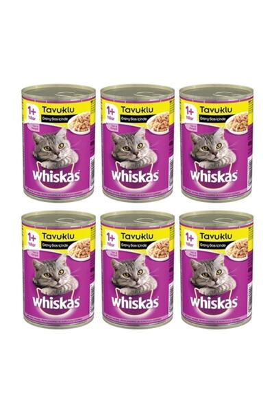 Whiskas Tavuklu Kedi Maması Konserve 400Gr x 6 Adet