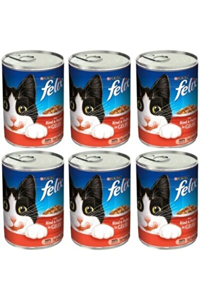 FELIX 6 Lı Felix 400 gr Sığır Etli Konserve Mama