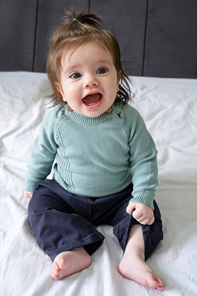 Miespiga Unisex Baby Green Knitwear Knitted Sweater