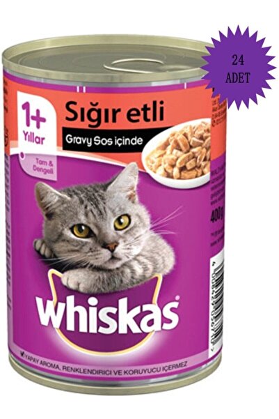 Whiskas Kedi Maması Sığır Etli Konserve 400grx24adet