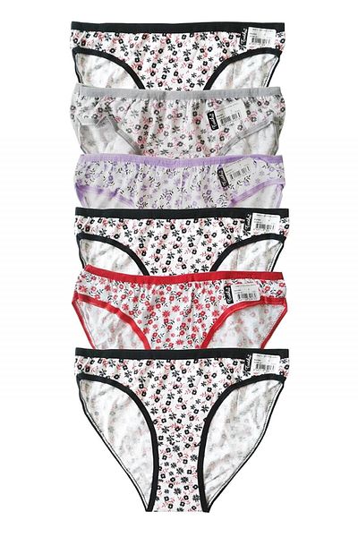 ÇamaşırcımShop Chiloți bikini Aysu Floral Bumbac Elastan - Pachet 12 0504