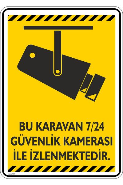 isgtabelam 15×20 سم/قطعتان/ ديكوتا/ هذا الكرفان يُراقب بواسطة كاميرا أمنية عل...