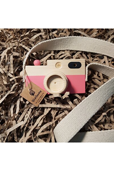 Wooden Toy Camera, Girl Boy 0 - 3 Years Gift Hanging Decorative Toy