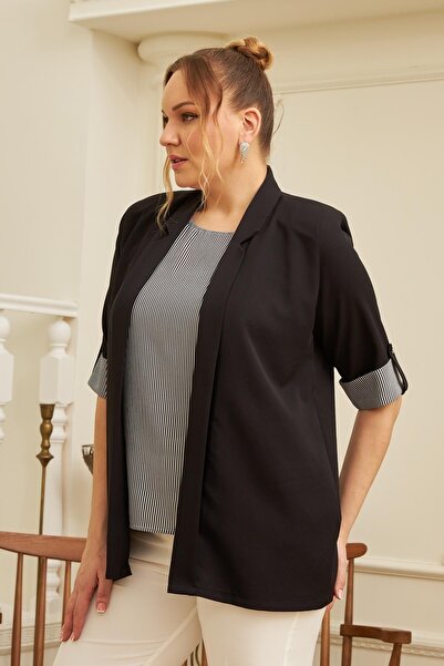 RMG Γυναικείο Αθλητικό Μπουφάν Μαύρο Διπλό Κοστούμι