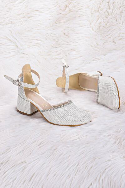 Kiko Kids 771 Sandale cu toc de 5 cm pentru fete, cu piatră, pantofi