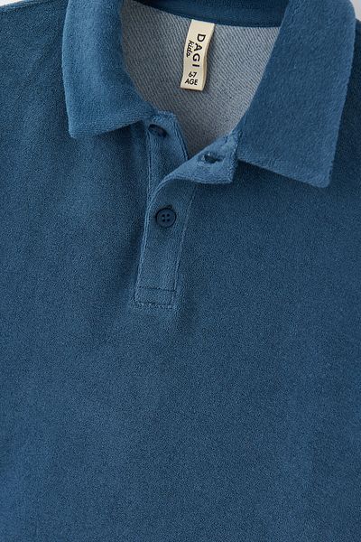 Dagi Tričko Indigo Towel Polo Neck
