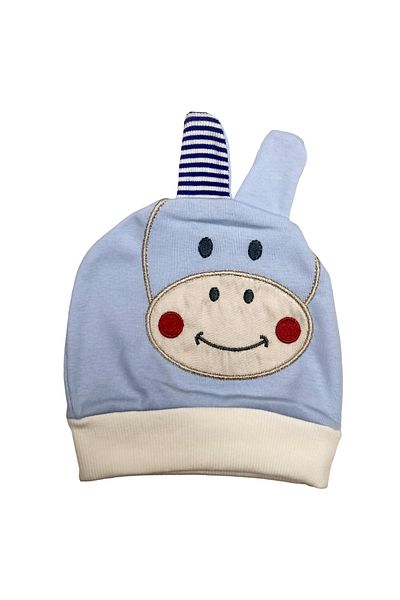 Minitoy Combed Cotton Giraffe Embroidered Baby Beanie