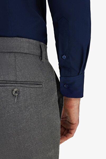 alenmeza Чоловіча сорочка синього кольору, 100% бавовна, сатин, не потребує прасування, без кишень, сучасний крій