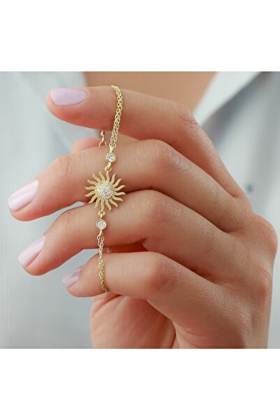 Şimal Silver 925 Ayar Güneş Gold Bileklik